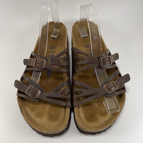 Birkenstock Granada Oiled Leather Sandals Womens Size 41 US 10-10.5 Soft FB - Picture 3 of 9